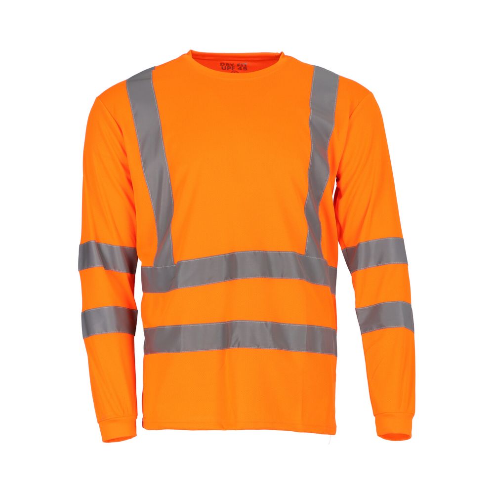 Polera Dry Fit Hombre ML Fluor Cuello Redondo